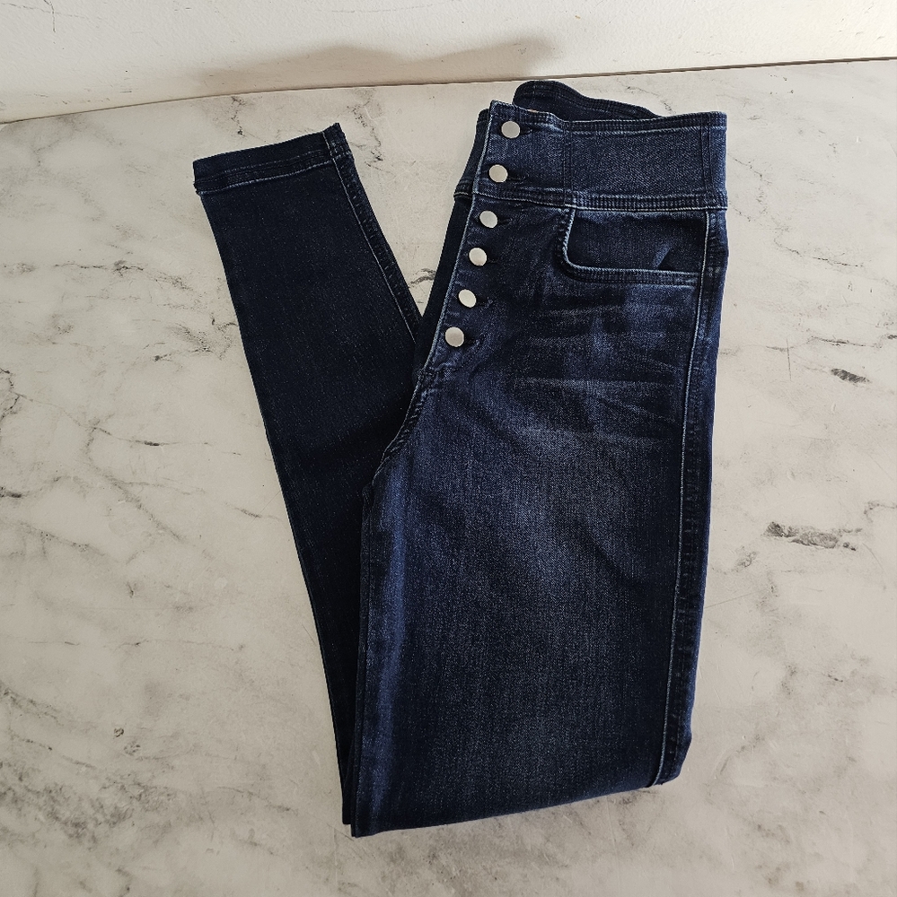 Joe's Jean High Rise Button Skinny Blue Jeans 27 NWT